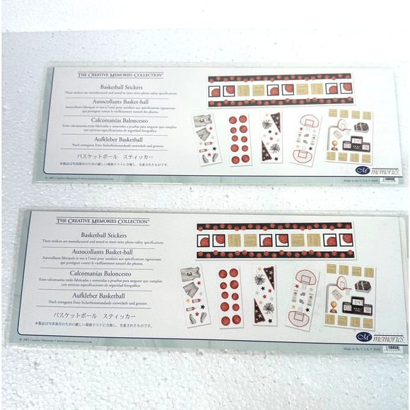 Creative Memories Basketball Stickers Lot of 2 Scrapbooking Sports New - Picture 1 of 5